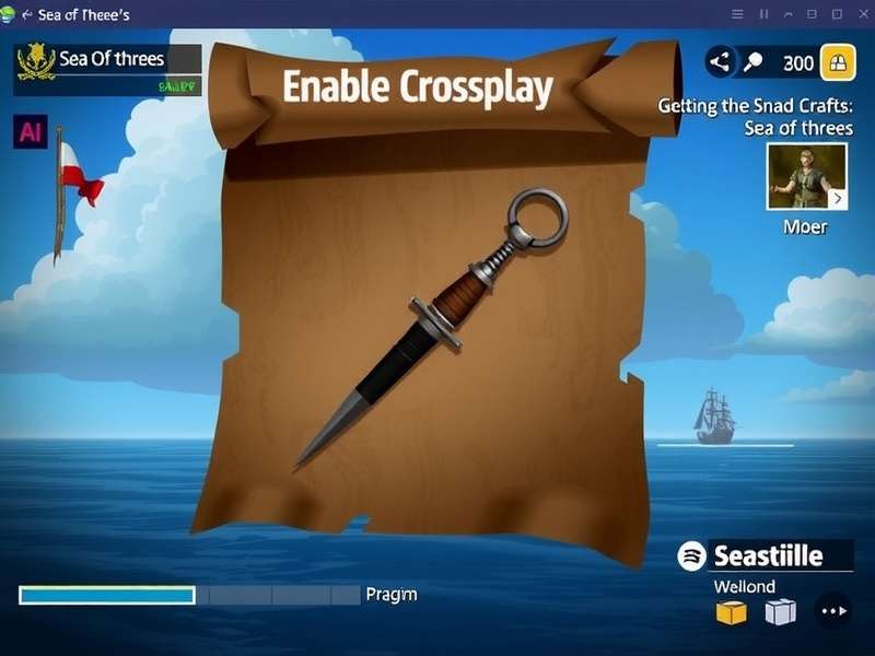 Sea of Thieves crossplay showing ships from different platforms sailing together