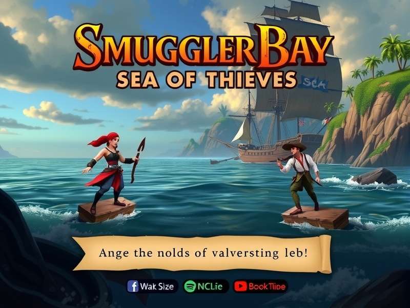 Pirate standing on a cliff overlooking a bay with a shipwreck below