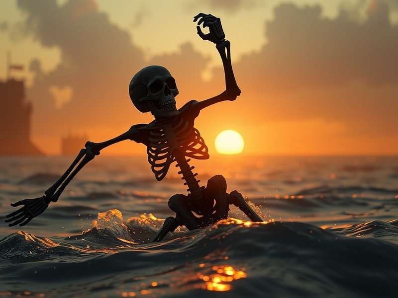 Skeleton Curse in Sea of Thieves showing a pirate transformed into a skeleton