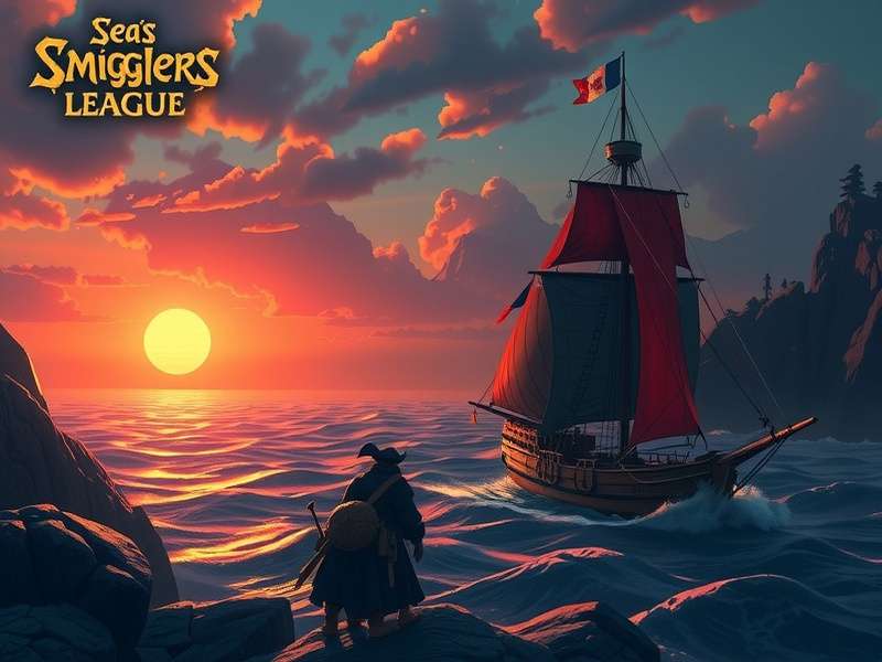 A hidden smugglers cove in Sea of Thieves, with a sloop tucked away behind rocks