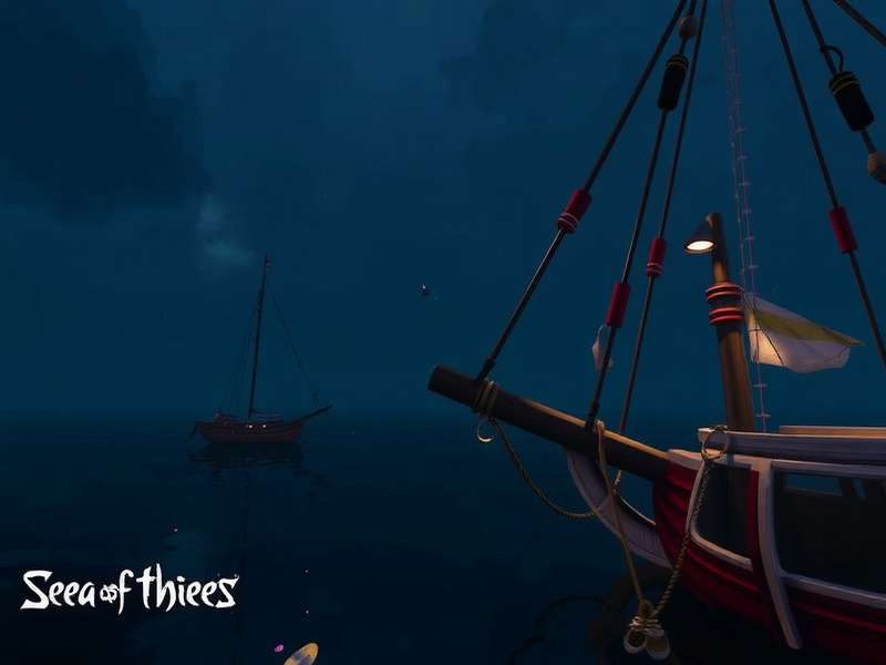 A grand fleet of player ships sailing together in Sea of Thieves during a community event