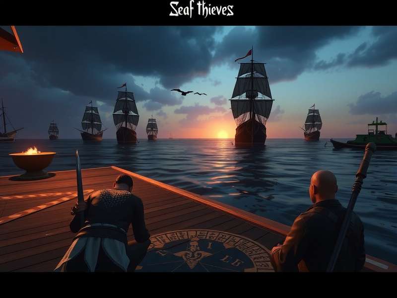 A digital illustration of a pirate ship sailing on a vibrant sea with graphs and charts overlay