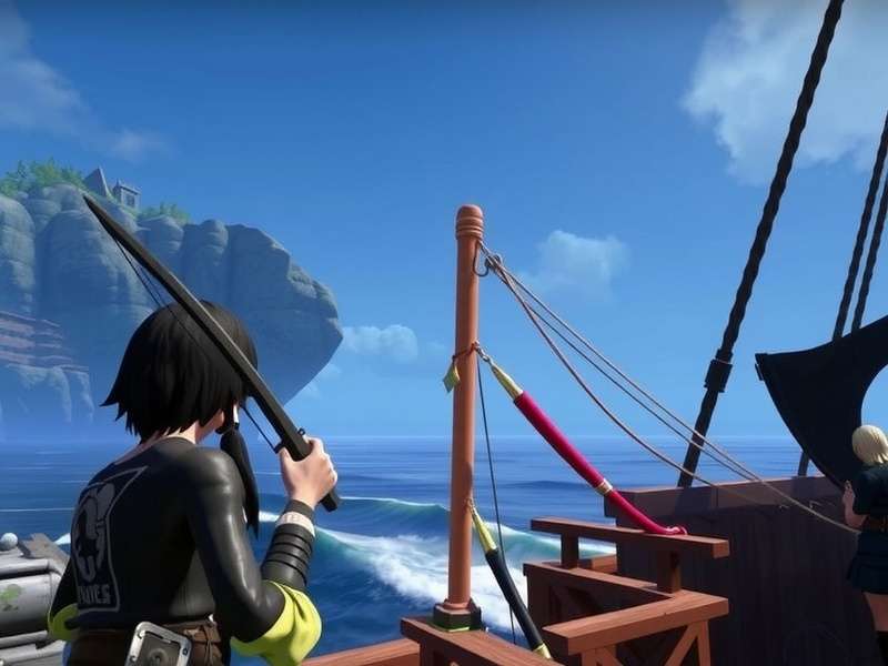 A sleek Sloop flying the Merchant Alliance flag sails at sunset in Sea of Thieves