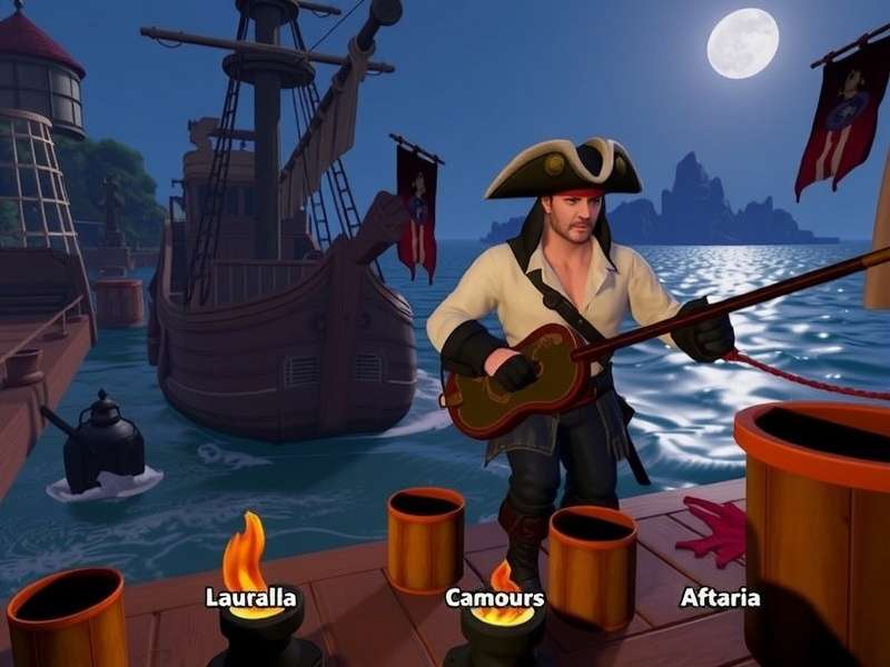 A detailed map of the Sea of Thieves showing optimal trade routes between outposts