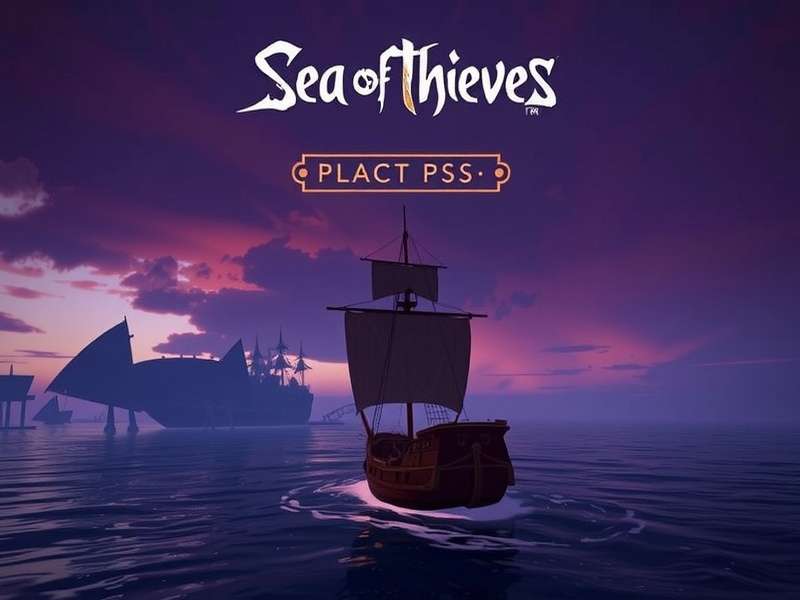 A majestic galleon sailing stormy seas on Sea of Thieves PS5 Pro, showcasing enhanced lighting and water effects