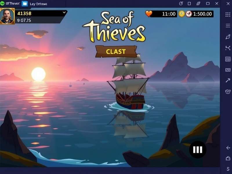 A seasoned pirate crew sailing a galleon through stormy seas in Sea of Thieves