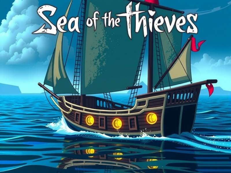 Sea of Thieves PC gameplay screenshot showing a pirate ship at sunset