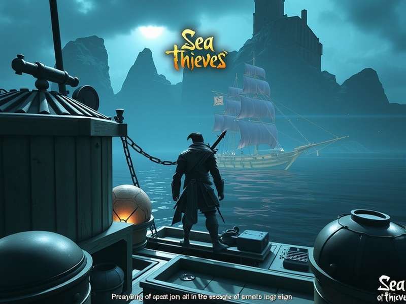 A diverse pirate crew celebrating on the deck of a galleon in Sea of Thieves