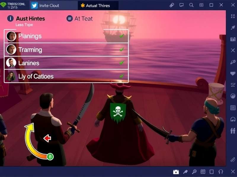 Infographic showing optimal role distribution on a Sea of Thieves galleon