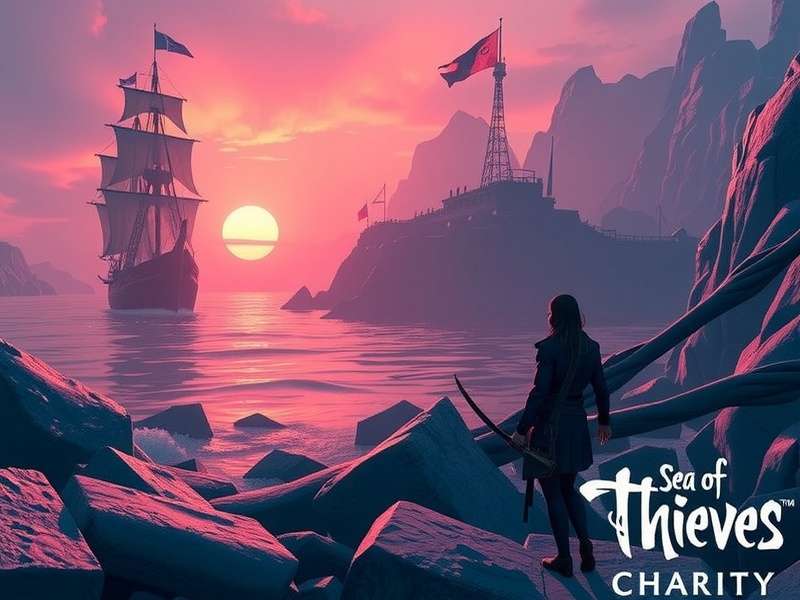 Sea of Thieves players using the charity emote 'Heart of Gold' together on a beach