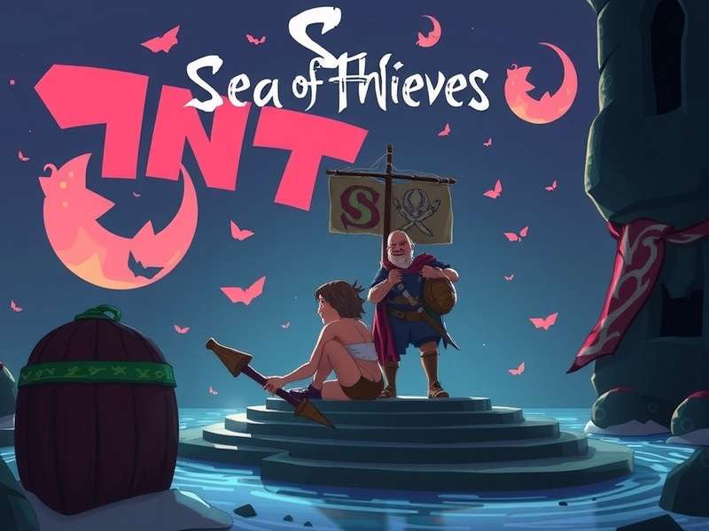 Sea of Thieves pirate crew opening a gem vault with glowing treasures inside