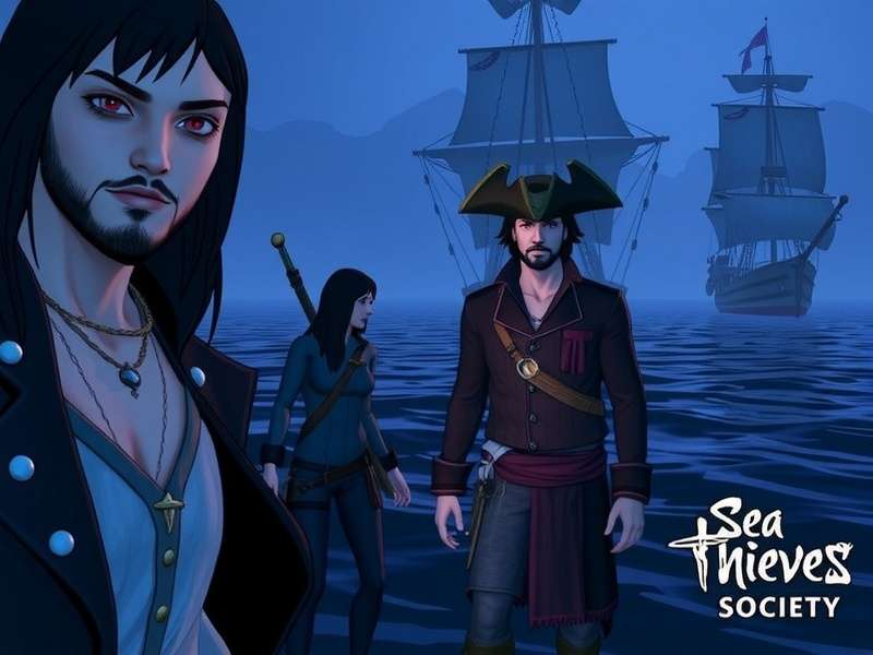 A diverse crew of Sea of Thieves players celebrating at an outpost tavern