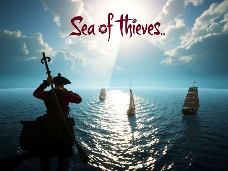 A pirate crew celebrating on a ship in Sea of Thieves with a treasure chest