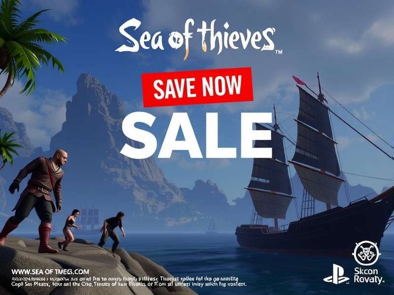 Sea of Thieves PS5 gameplay showing a pirate ship sailing at sunset