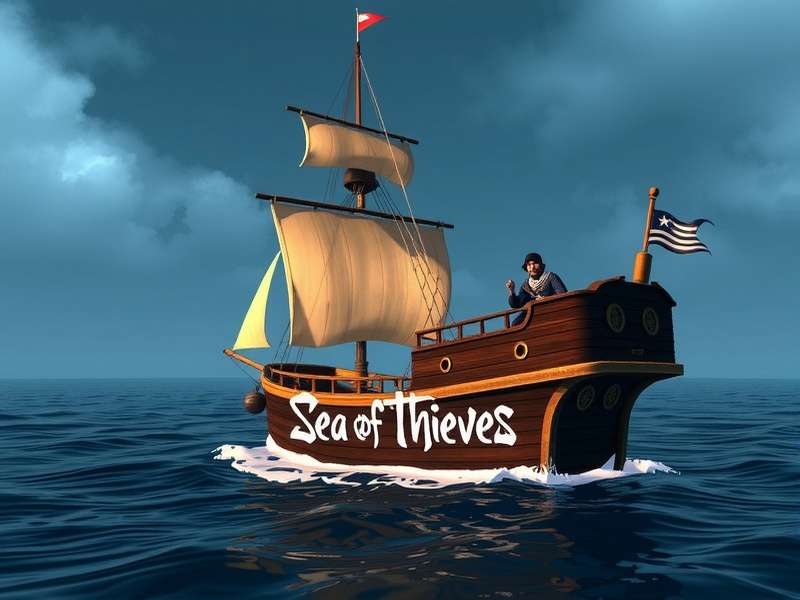Sea of Thieves on Steam — a galleon sailing into a golden sunset with islands on the horizon