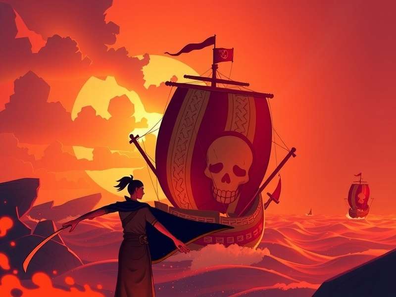 Sea of Thieves Feeding the Fire Commendation ritual altar with burning skulls and pirate crew