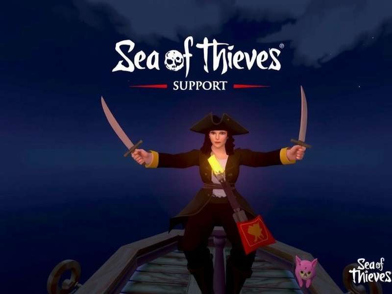 Sea Of Thieves Support – Official help and guide portal showing pirate ship and compass
