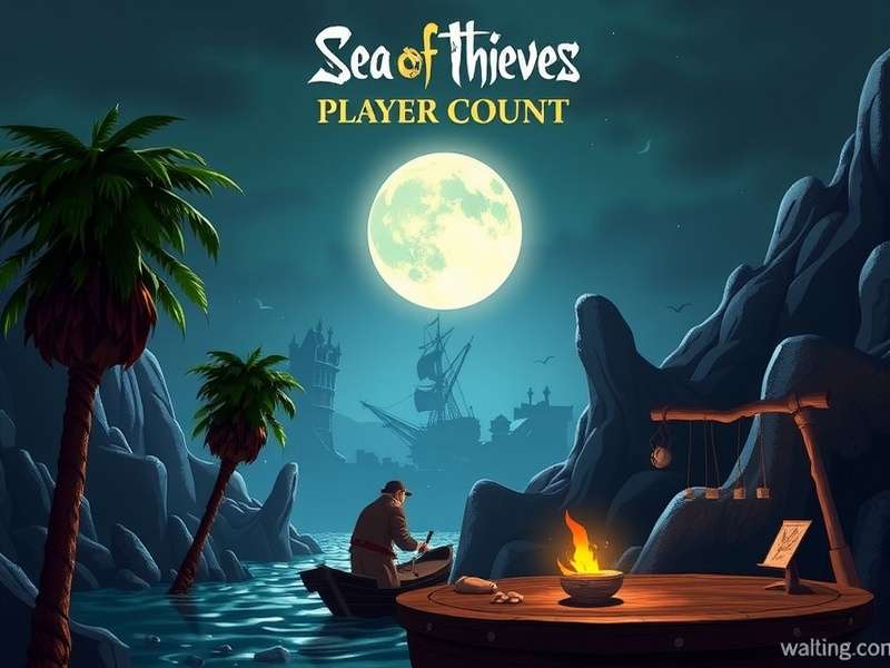 Sea of Thieves console player count dashboard showing live statistics and cross-platform trends